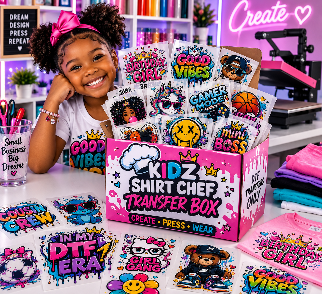 KIDZ SHIRT CHEF TRANSFER BOX– 10 DTF Transfer Pack