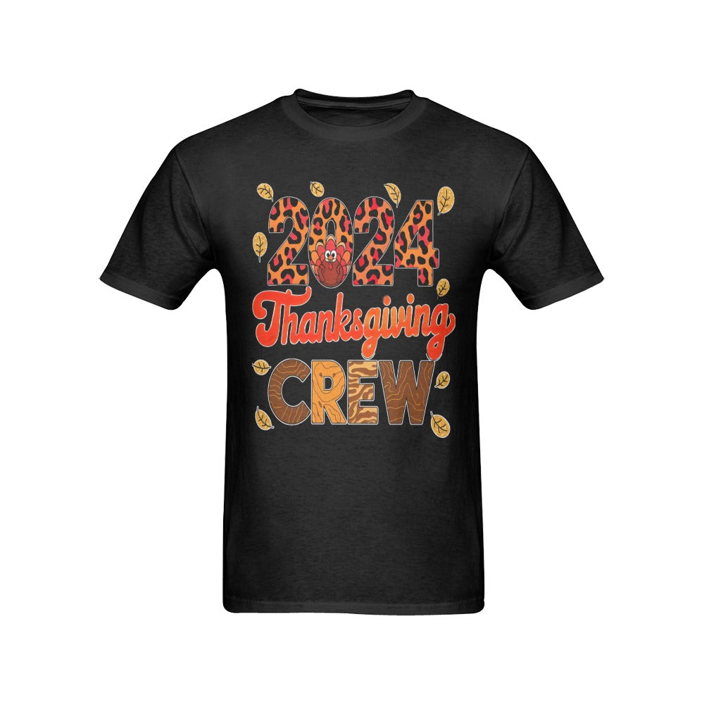 2024 Thanksgiving Crew T-Shirt.(men) black Men's T-Shirt in USA Size (Front Printing Only)
