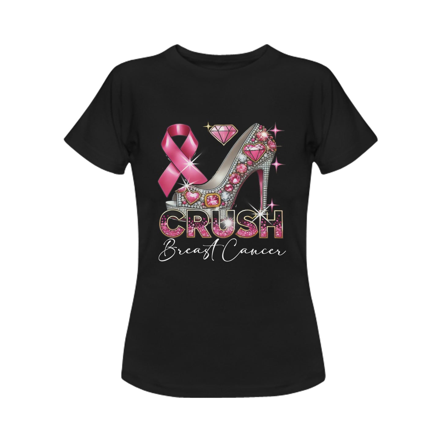 Crush Breast Cancer-dimond shoe Women's T-Shirt