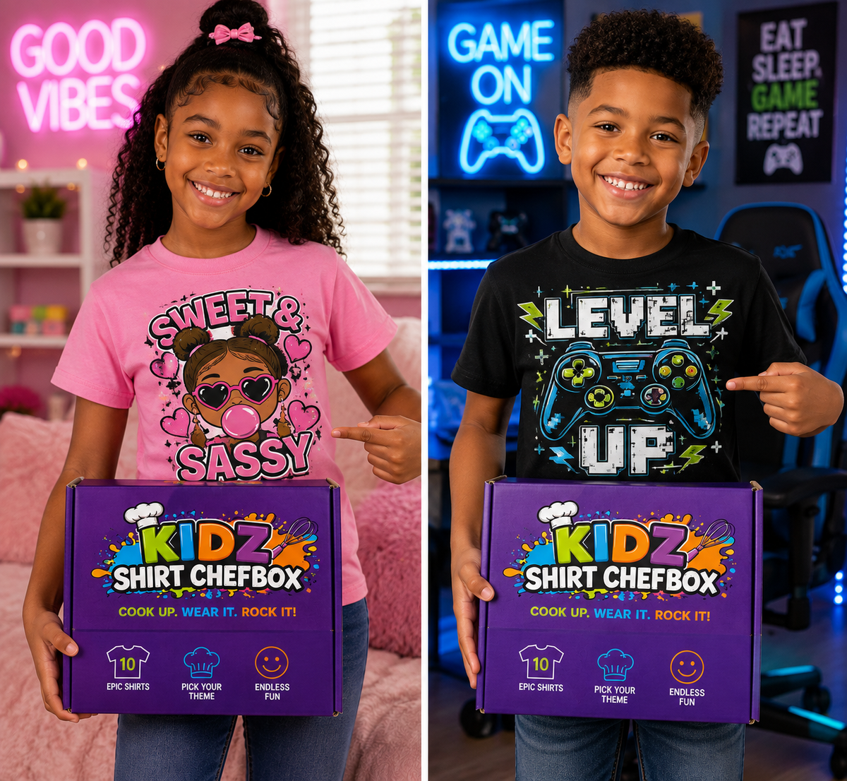 Kidz Shirt Chef Box – 10 Graphic T-Shirts