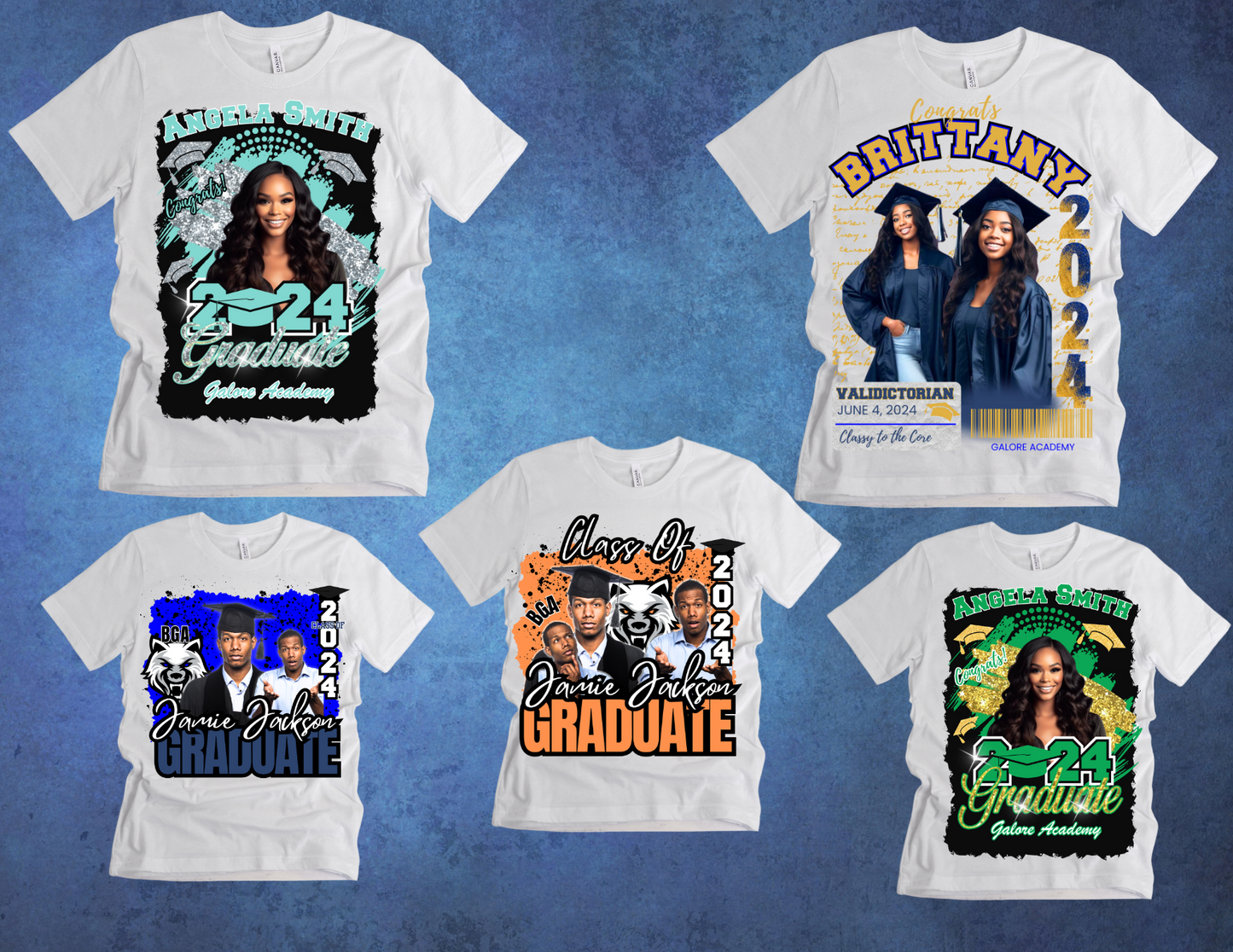 Customizable Digital Graduation (7)T-Shirt Templates (canva)